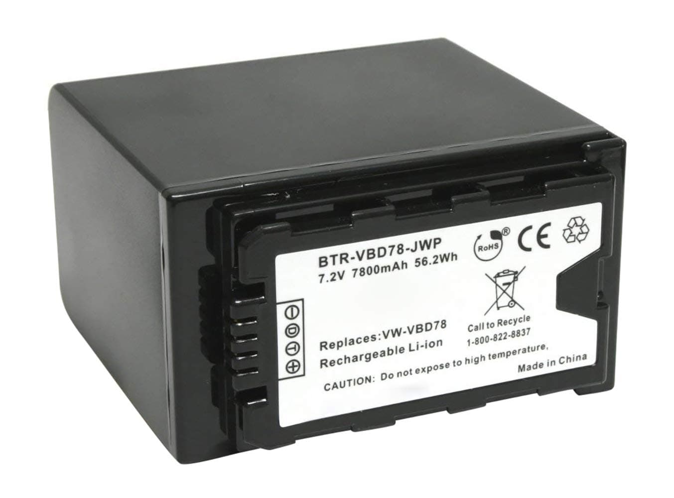 Digital Replacement Camera and Camcorder Battery for Panasonic VW-VBD29, VW-VBD58, VW-VBD78, AG-VBR89G