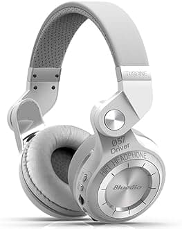 T2 Plus Turbine Wireless Bluetooth Headphones with Mic/Micro SD Card Slot/FM Radio (White)