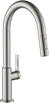 KRAUS Oletto Single Handle Pull Down Kitchen Faucet in Spot Free Stainless Steel, KPF-2820SFS
