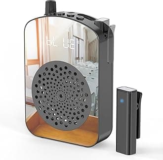 PRUNUS A10 Voice Amplifier Wireless with Lavalier Microphone Charging &Storage,Portable Voice Amplifier with Laple Mic Speaker,Mini Voice Amplifier for Classroom,Speech,Training Outdoor-Black