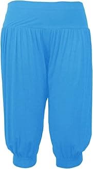 Womens Shorts Cropped Harem Pants 3/4 Baggy Ali Baba Yoga Trousers Stretch Leggings 8-26