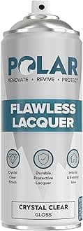 Polar Premium Clear Gloss Lacquer Spray, Gloss Finish, Pack of 1, 400ml (1X 400ml) Fast Drying Non Yellowing Sealer with Great Adhesion for Interior and Exterior Surfaces Including Automotive