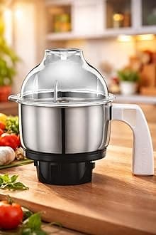 Mixer grinder jar suitable for PREETHI Jar suitable for "TITANIUM, STEELE SUPREME, MEGA MAGIC, PLATINUM, SILVER, ECO PLUS, BLUE-LEAF, ECO CHEF, TRIO, ECO CHEF NEO" Mixer Grinders (Steel) (500 ml)