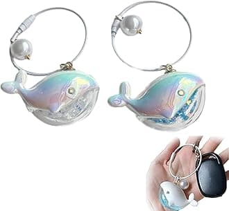 2 Pcs Whale Keychains, Cute Animal Key Chains Car Keyrings Bag Charms Pendant for Car Keys, Backpack, Purse, Wallet