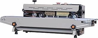 Sonic Industries FR?900 Heavy?Duty Continuous Band Sealer ? Automatic Horizontal Pouch Sealing Machine | MS Body Industrial Sealer with Adjustable Temperature & Speed