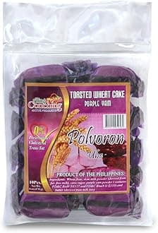 Aling Conching Polvoron Ube (Toasted Wheat Cake, Purple Yam Flavor), 10pcs, 6oz (170g), 1 Pack