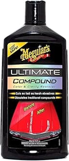 Meguiar's Ultimate Compound Micro Abrasive Technology Quickly Remove Paint Defects Scratches and Swirls Hand Application or DA Polisher, Black