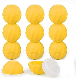 longway 0.24Oz (7ml) Empty Lip Balm Sphere Containers | Screw Cap Lipstick Tubes/Chapstick Tubes/Chapstick Holder for Lip Gloss & BPA FREE (Pack of 10 (Yellow)