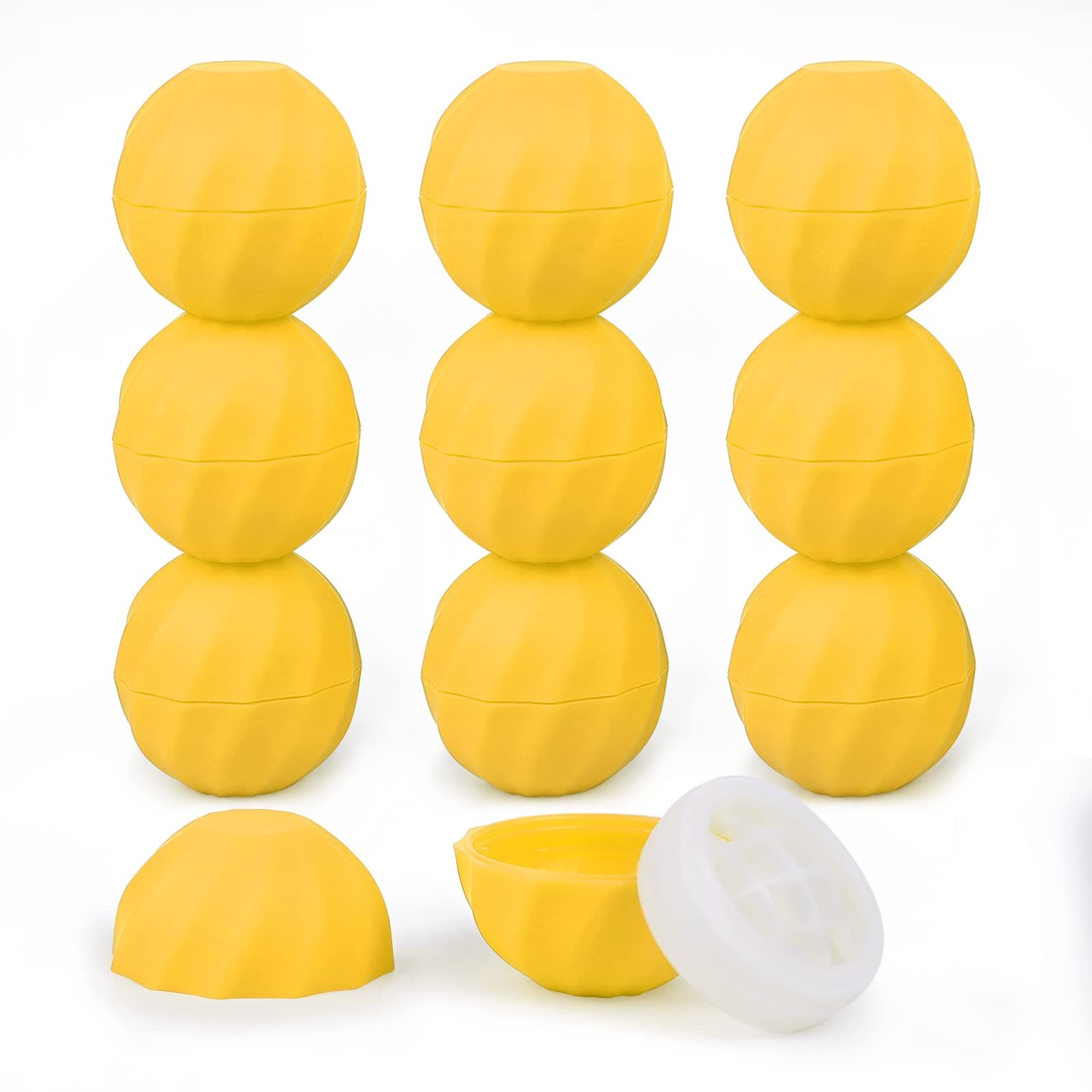 longway 0.24Oz (7ml) Empty Lip Balm Sphere Containers | Screw Cap Lipstick Tubes/Chapstick Tubes/Chapstick Holder for Lip Gloss & BPA FREE (Pack of 10 (Yellow)