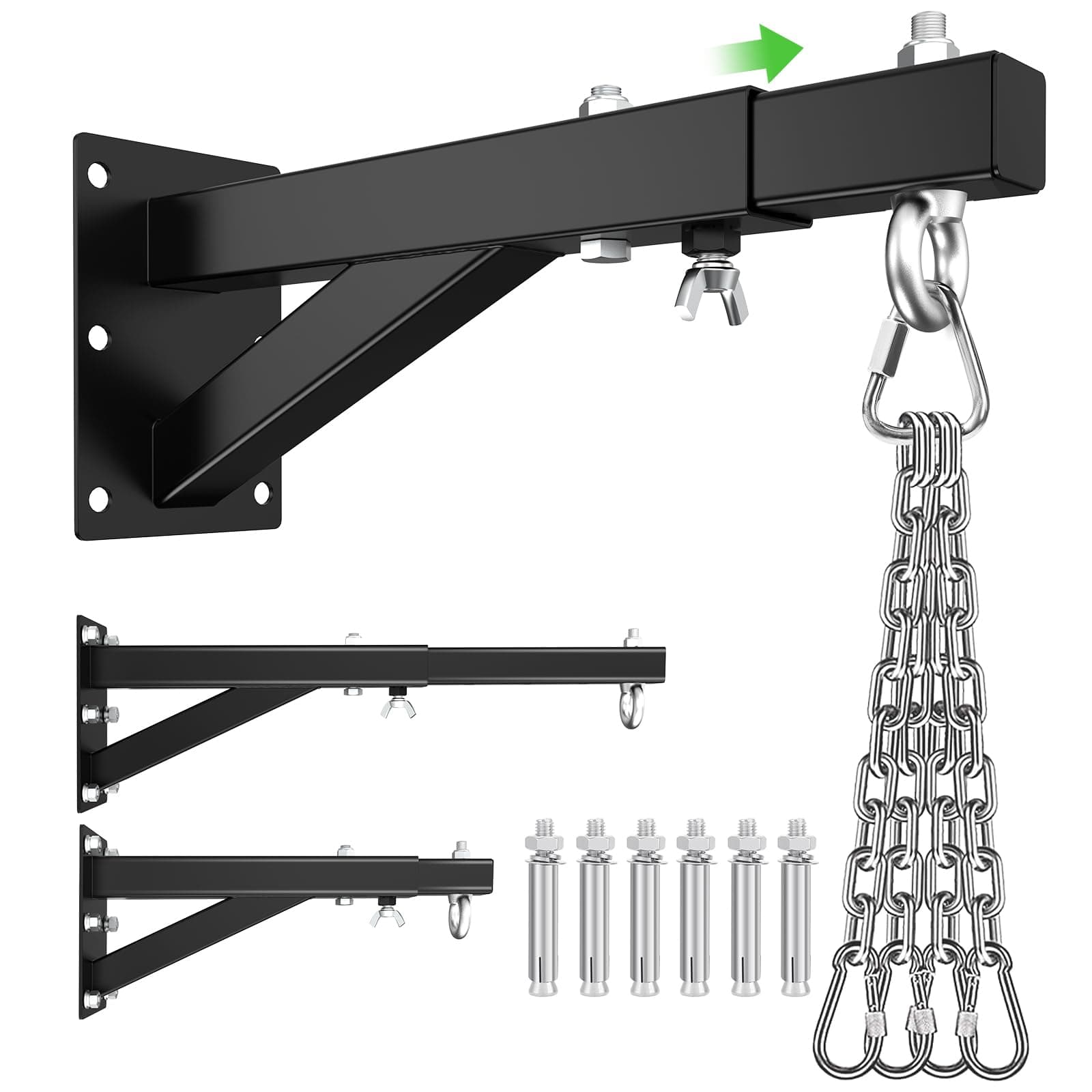 Heavy Bag Mount, Adjustable Punching Bag Wall Mount Bracket for Boxing and Muay Thai Training, Heavy Duty 500 lbs Boxing Bag Hanger for Home Gym MMA, Punching Bag Holder Stand for Hanging Bag