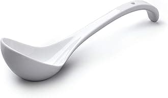 T366 Traditional Porcelain Sauce and Soup Ladle, 27cm – White