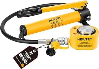 NEWTRY 20T Low Profile Hydraulic Jack Porta Power Kit + CP-180 Manual Hydraulic Hand Pump, Industrial Mini Hydraulic Cylinder, Stroke 0.47”