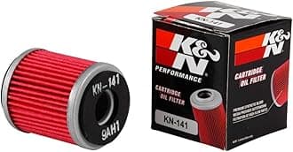 K&N Motorcycle Oil Filter: High Performance, Premium, Designed to be used with Synthetic or Conventional Oils: Fits Select Yamaha Vehicles, KN-141