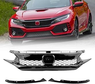 Grille Compatible For Honda Civic Type R Style Front Bumper Grill 2016 2017 2018