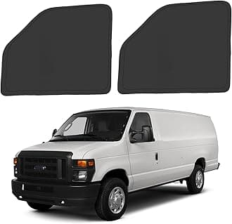 Front Side Window Sun Shade for 1992-2025 Fo-rd E-Series E-150 E-250 E-350 E-450 Van Motorhome, Foldable Window Sunshade Sun Visor Protector, Side Window Shades Sun Shield Blocks UV Rays Heat
