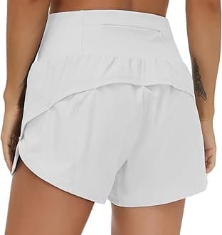 THE GYM PEOPLE Womens High Waisted Running Shorts Quick Dry Athletic Workout Shorts with Mesh Liner Zipper Pockets