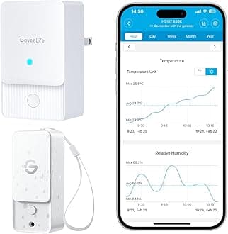GoveeLife Wi-Fi Gateway Thermometer Hygrometer H5107, Outdoor Indoor Wireless Temperature Humidity Sensor Monitor with Remote APP Notification Alert, 1312ft/400m Monitoring Range, IP 65 Waterproof