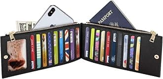 Coco Rossi Large Capacity Wallet for Women RFID Blocking Card Organizer Bifold Wallet for Women with Zipper Pocket