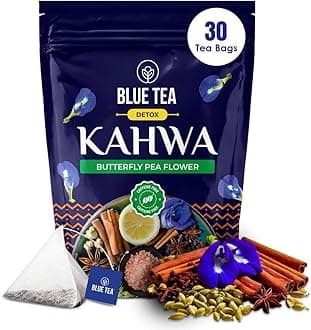 - Detox Kahwa Butterfly Pea - 30 Tea Bags - Plant Based || DETOX BLEND || Caffeine Free - Improves Immunity - No-Additives - All Natural - Non-GMO - Non-Bitter | Ziplock Packaging