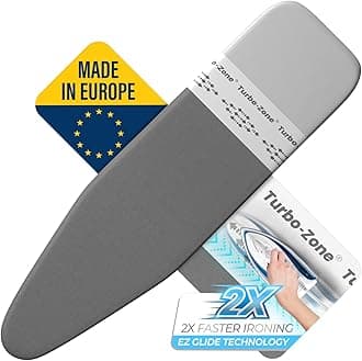 Bartnelli Ironing Board Cover and Pad, Made in Europe with New Patent Technology | 54x15 Iron Board Replacement Cover Featuring Park & Turbo Zone, Scorch Resistant 100% Cotton Thick Layered Top