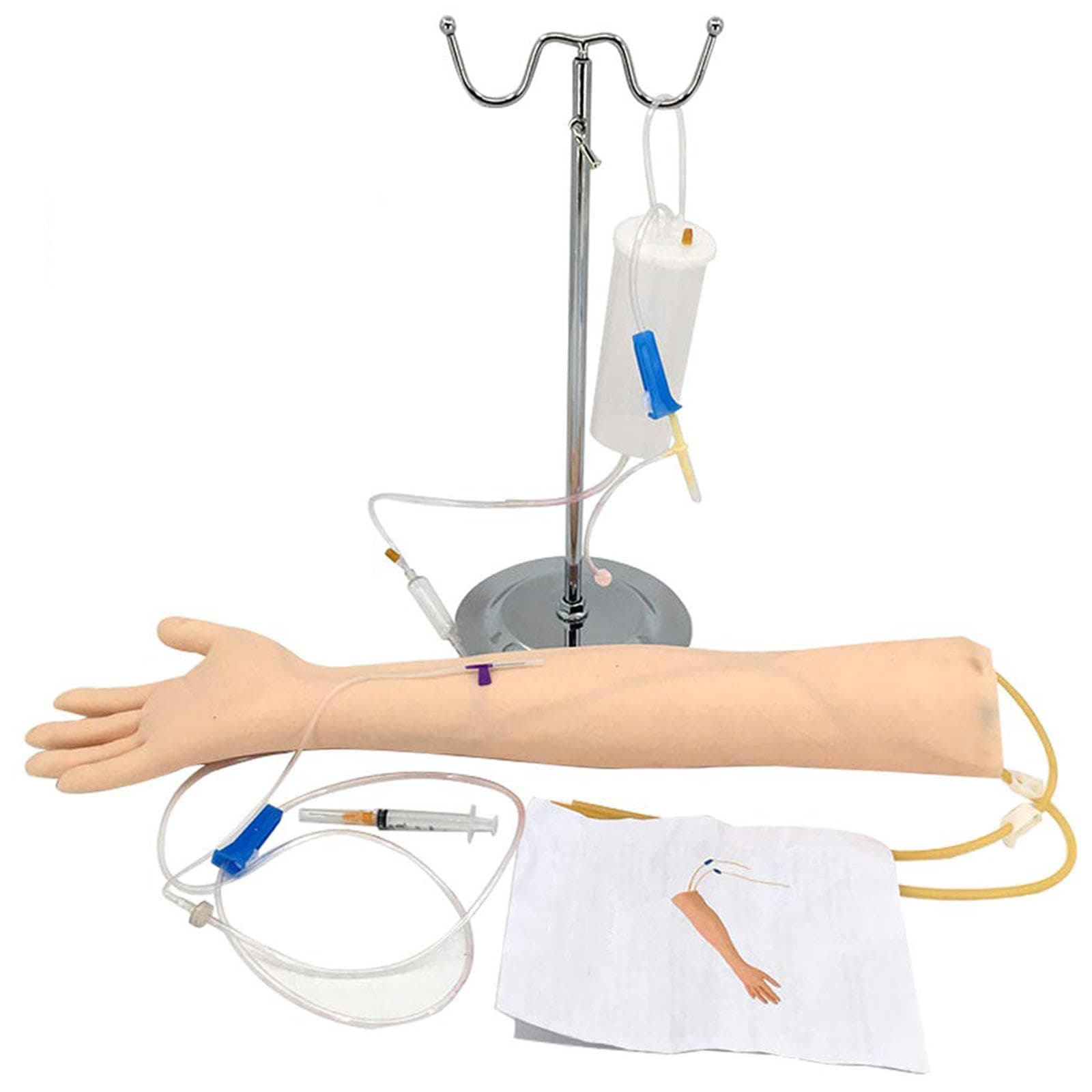Iv Kit Iv Practice Arm Phlebotomy Venipuncture Practice Kit, Iv Simulation Arm Iv Injection Practice Medical Educational Training and Teaching Model for Nurse and Apprentice Doctor