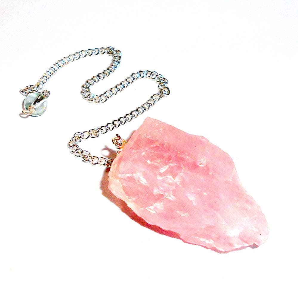 earthegy Raw Rose Quartz Gemstone Pendulum