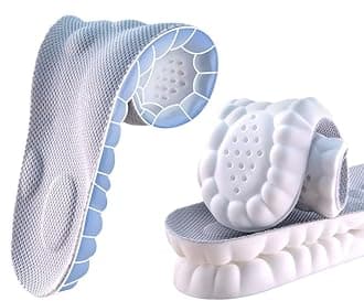 Insoles for Women man,Cloud Soles for Men Women,4D Cloud Soles for Men,Anti Fatigue, Shock Absorption, Foot Pain Relief (Gray, S)