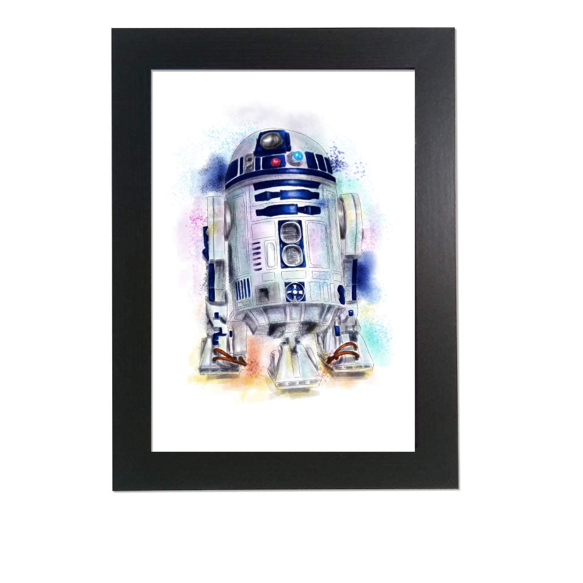 Framed Star Wars R2-D2 Print – A4 Size Wall Art - Iconic Sci-Fi Movie Artwork