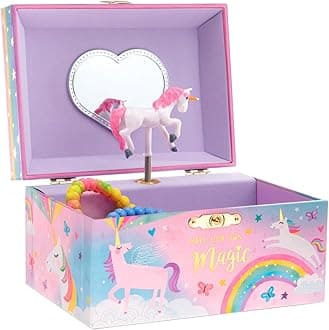 Jewelkeeper Jewelry Box for Girls, Cotton Candy Unicorn Musical Jewelry Boxes, The Beautiful Dreamer Tune and Spinning Unicorn Doll, Toys for Girls