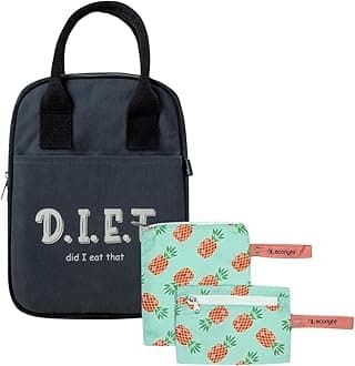 Eco Right Lunch Bags for Office Women & Men, Insulated Lunch Bag for Kids, Tiffin Bag with Bottle Holder, Carry Handle & Pocket