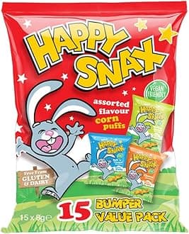 VSTAR Chips Crisps Bags Collections - Deliciously light & Crispy Chips Bags (Happy Snax (15 x 8g), 2 Packs)