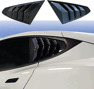 YHCDSEA for Tesla Model S Rear Side Window Covers Louvers Sport Style Cool Exterior Decoration fit Tesla Model S 2017-2025 Accessories (Glossy Carbon Fiber Pattern)