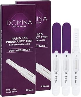 Domina Rapid hCG Pregnancy Test Kit - 6 Kits | Self-Testing Home Kit | One Step Process | 99% Accuracy | Midstream Test For Women | Easy To Use | Quick Results