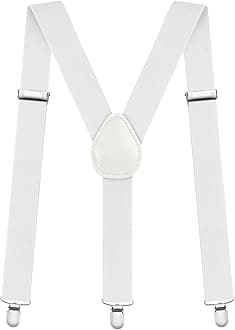 Mens Braces, Mens Suspenders with Strong Metal Clips, 3.5cm Wide Heavy Duty Suspenders, Adjustable Elastic Suspenders Trousers Braces, One Size for Men Women Business Wedding Casual