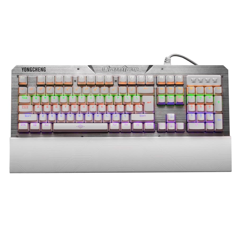 Yongcheng Mechanical Gaming Keyboard with Multi-color LED Backlit Computer Keyboard for PC Mac(White)