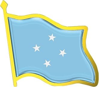 Micronesia Flag Lapel Pin - Enamel Metal National Badge | World Travel Souvenir Gifts for Men & Women | Country Flag Patriotic Brooch Bulk Pack of Pins for Hat, Tie, Clothes, Backpack (1pc)