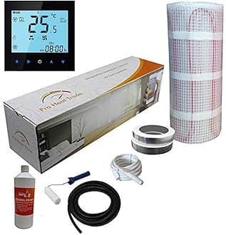 Electric Underfloor Yellow Box Heating kit 150w - 15.0m2 - Black WiFi Thermostat