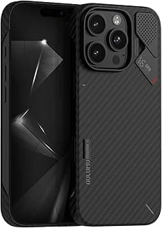 Aulumu A16 Aramid Fiber for iPhone 16 Pro Case | Ultra Slim | Real Cooling | Compatible with MagSafe Black