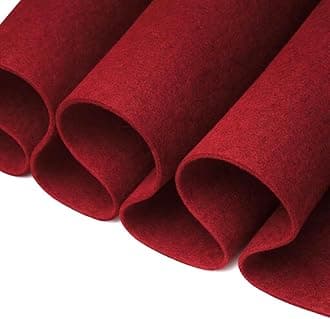 FabricLA Dark Red Felt Fabric – 36" Wide x 12 Feet – Durable Craft Felt by The Yard for DIY, Sewing, Banners, Costumes & Decorations