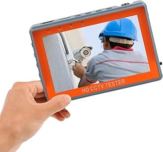 POMIACAM 4 in 1 CCTV Tester Support 720P/1080P/3mp/4mp/5mp/8MP AHD, TVI, CVI & CVBS Analog Camera, Security Video Monitor with 5 inch LCD Screen DC12V 1A Power Output, UTP Cable Tester, PTZ Control