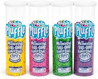 Educational Insights Playfoam Pluffle for Sensory Bins 4-Pack Green, Pink, Yellow & Purple, Ages 3+