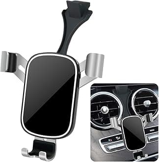 LUNQIN Car Phone Holder for Mercedes Benz C-Class 2019 2020 2021 C300 C63 C43 & GLC-Class 2020 2021 2022 GLC300 GLC63 GLC43 Auto Accessories Phones Mount Cell Cellphone Mobile Cradle Charging Bracket