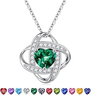 - Easter Gifts for Women Wife - 925 Sterling Silver Love Knot Birthstone Necklace, Anniversary Birthday Gifts for Women, Jewelry Gift for Wife Mom Girlfriend Daughter