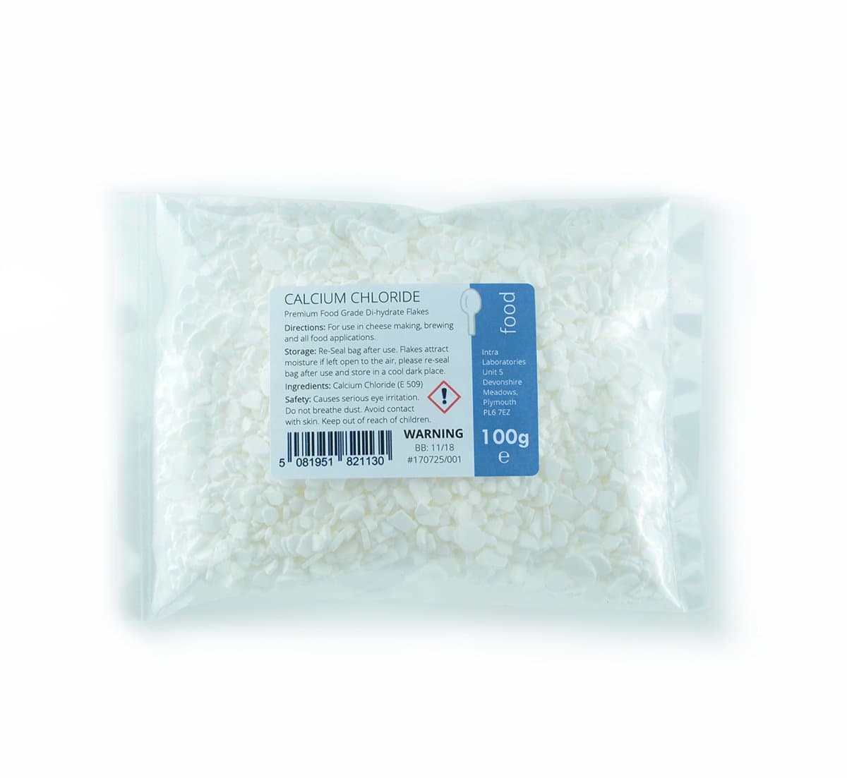 Calcium Chloride - 100g (Dihydrate Flakes)