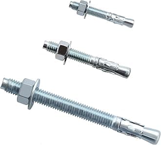 120 Pcs 1/4" x2-1/4,3/8"x3",1/2" x5-1/2 Wedge Anchors Zinc Plated Assortment Kit for Concrete