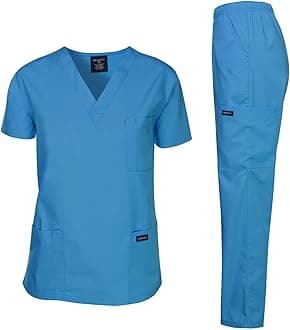 Dagacci Scrubs Medical Uniform Mens Scrub Set Medical Scrubs Top and Pants