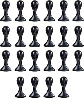 16 Inch Studio Limited Professional Plastic Mannequin Head Durable Women Model Wig Head Stand Torso Styling Making Display Holder with Jack for Wigs, Hat, Mask, Headdress, Necklace (Black, 22 Pack)