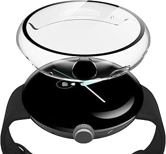 Misxi 2 Pack Hard PC Case with Screen Protector Compatible with Google Pixel Watch 2 (2023) / Pixel Watch 41mm, High Sensitivity Lightweight Anti-Fall Cover, Transparent