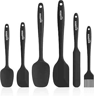 NileHome Silicone Spatula Set, 6 Pieces Food Grade Kitchen Utensils with Silicone Brush Heat Resistant BPA-free Rubber Spatula for Scraping, Baking, Cooking, Mixing
