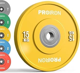 PROIRON 2" Olympic Bumper Plate Rubber Weight Plates with Steel Hub Color Rubber plate for Weight Lifting and Strength Training 5KG 10KG 15KG 20KG